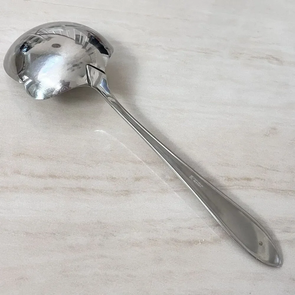 WMF Cromargan Germany Shadowpoint Solid Smooth Casserole Spoon 8 1/8” Stainless